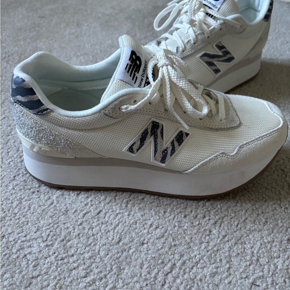 New Balance Women's Cream and Gray Sneakers